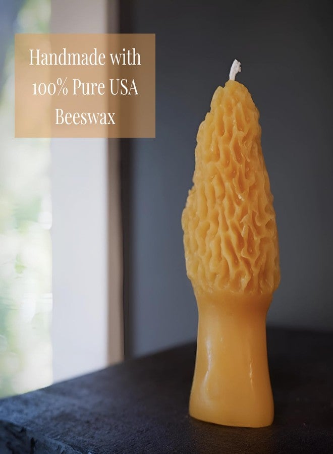 Candlestock Handmade Morel Mushroom Beeswax Candle, 100% Pure USA Beeswax, 1.75 X 5 Inches, Natural Cotton Wick - Image 2